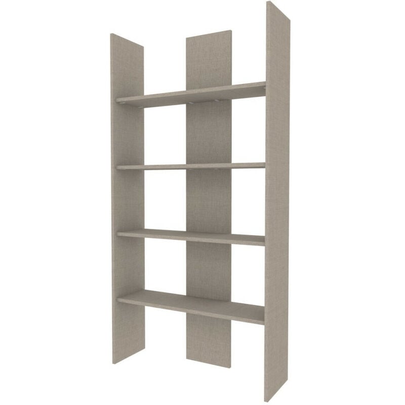 foto del prodotto libreria versatile design moderno, montaggio facile, ideale per soggiorno, studio e cameretta effetto tessuto