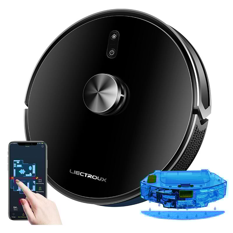 foto del prodotto liectroux robot lavapavimenti aspirapolvere x6, aspirazione 6500pa, navigazione laser lidar, combinazione bagnato e asciutto, controllo app,