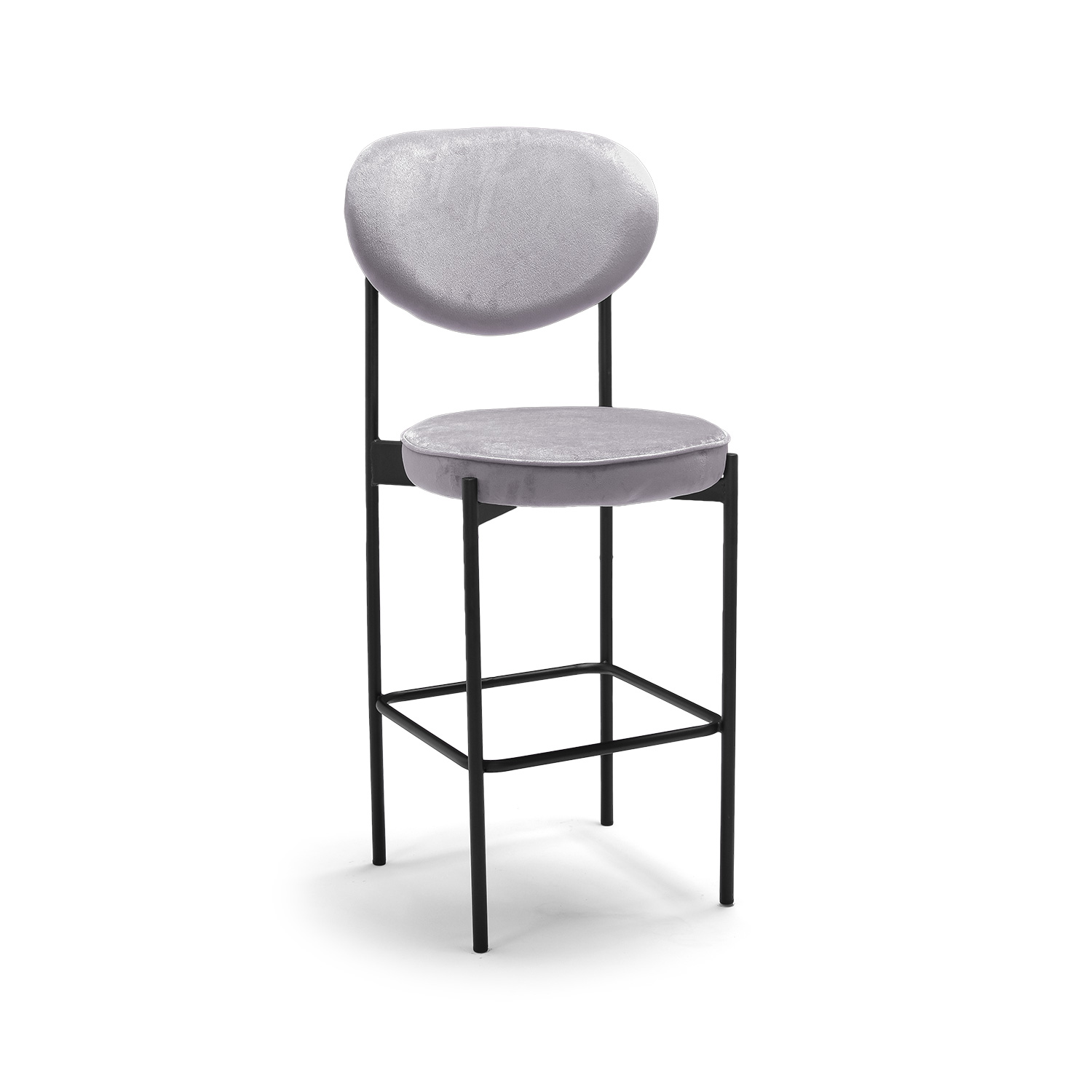foto del prodotto lier coppia di 2 sgabelli alti di design in velluto grigio
