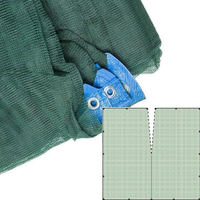 foto del prodotto lif rete olive tessuto antispina 10x10m verde lati rinforzati occhielli con apertura