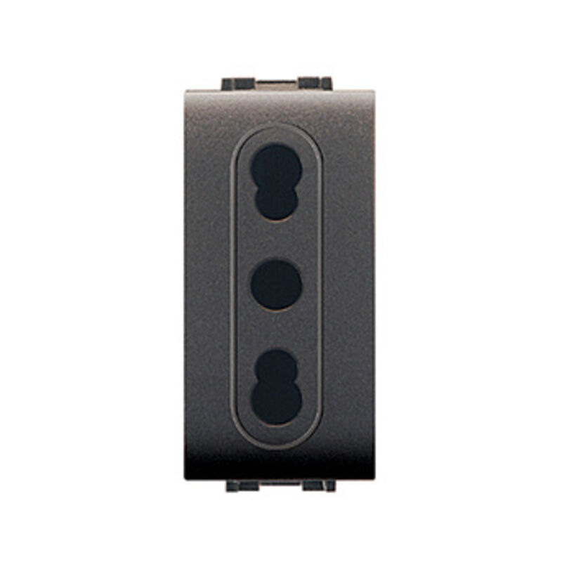 foto del prodotto life art. 4045 presa bivalente nero. prezzo per 1 pezzo.