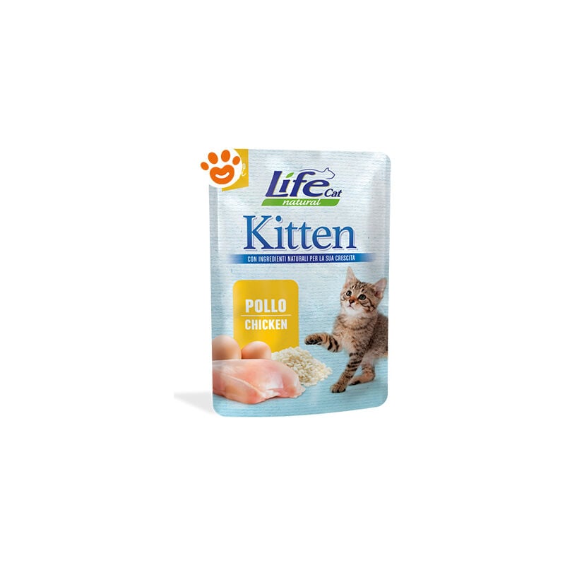 foto del prodotto life cat natural kitten pollo cat natural kitten pollo bustina da 70 gr