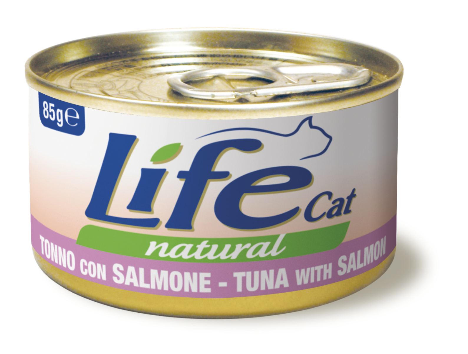 foto del prodotto life cat natural lattine 85 gr - tonno con salmone - confezione da 24 pezzi - cibo umido per gatti - 10 sconto con codice lifeblack
