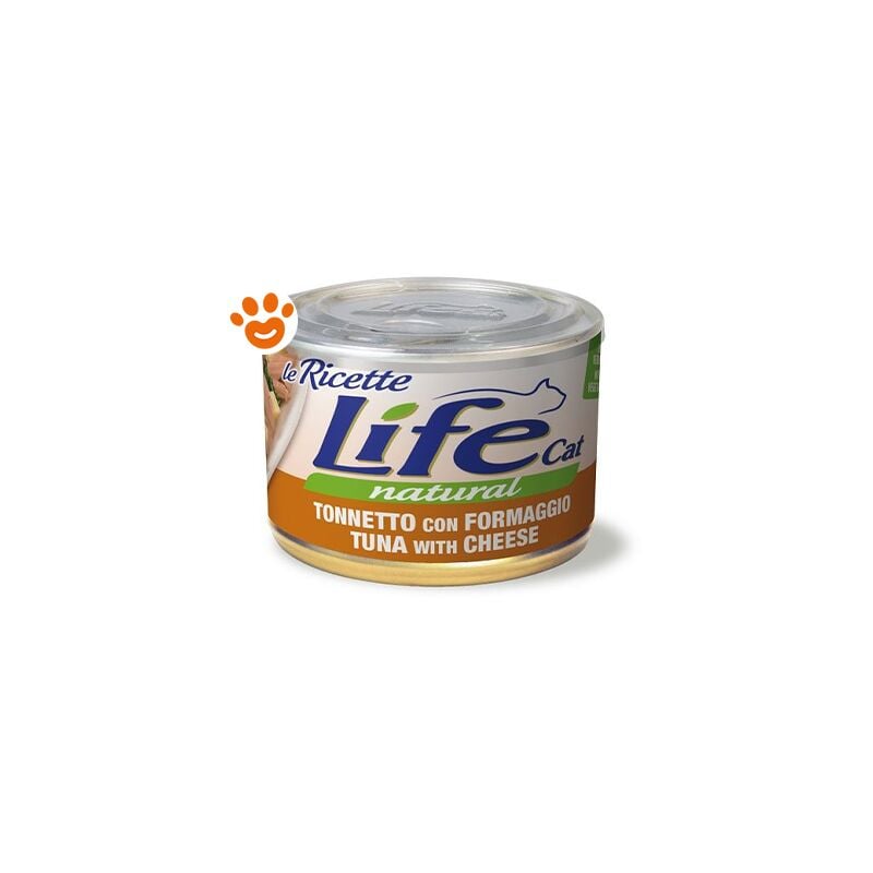 foto del prodotto life cat natural le ricette tonnetto con formaggio cat natural le ricette tonnetto con formaggio lattina da 150 gr