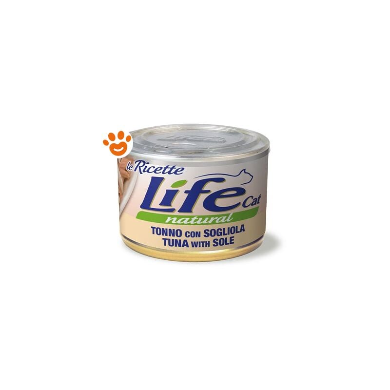 foto del prodotto life cat natural le ricette tonno con sogliola cat natural le ricette tonno con sogliola lattina da 150 gr