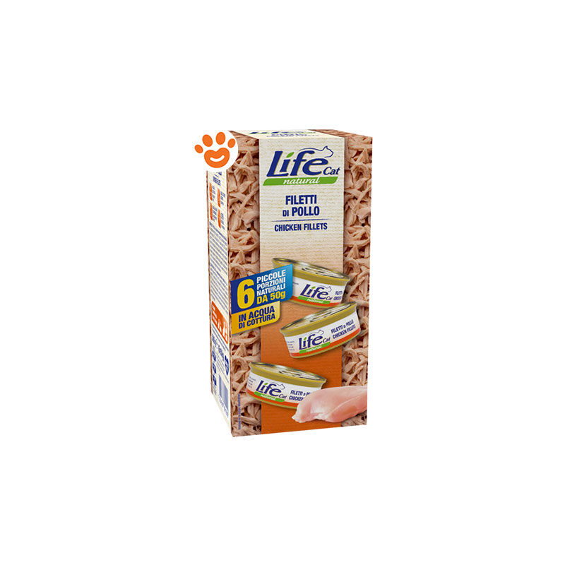 foto del prodotto life cat natural multibox filetti di pollo cat natural multibox filetti di pollo confezione da 6x50 gr