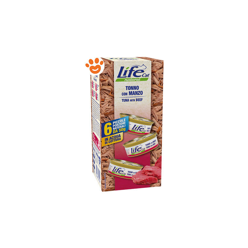 foto del prodotto life cat natural multibox tonno e manzo cat natural multibox tonno e manzo confezione da 6x50 gr