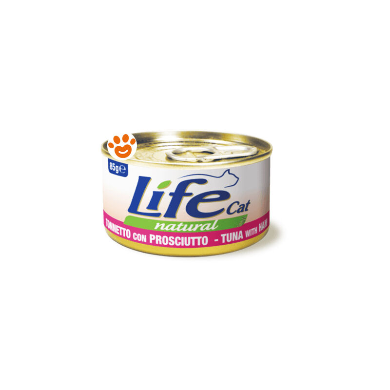 foto del prodotto life cat natural tonnetto con prosciutto cat natural tonnetto con prosciutto lattina da 85 gr