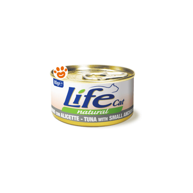 foto del prodotto life cat natural tonno con alicette cat natural tonno con alicette lattina da 85 gr