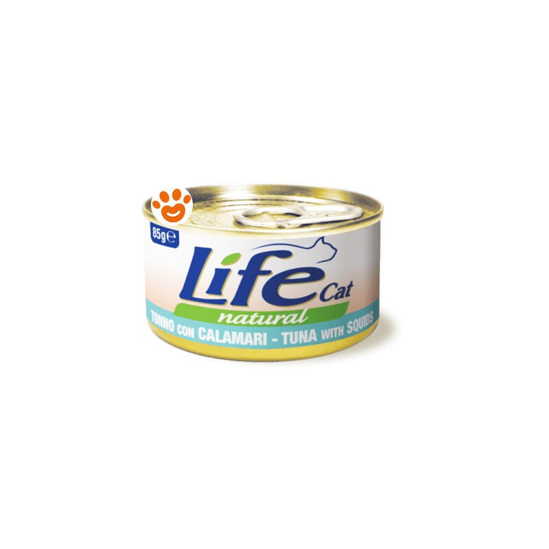 foto del prodotto life cat natural tonno con calamari cat natural tonno con calamari lattina da 85 gr