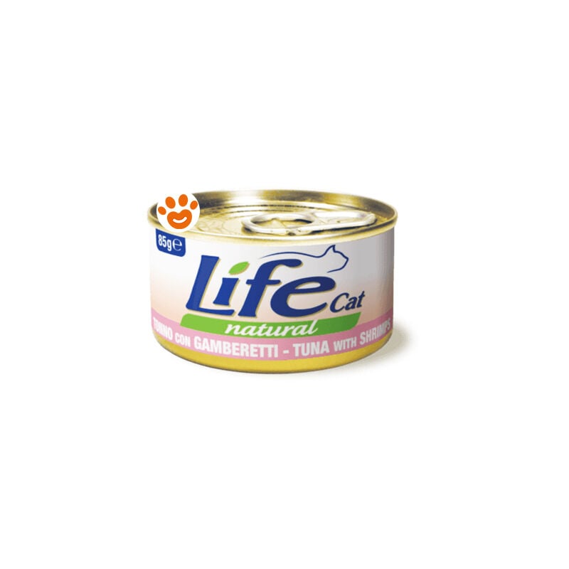 foto del prodotto life cat natural tonno con gamberetti cat natural tonno con gamberetti lattina da 85 gr
