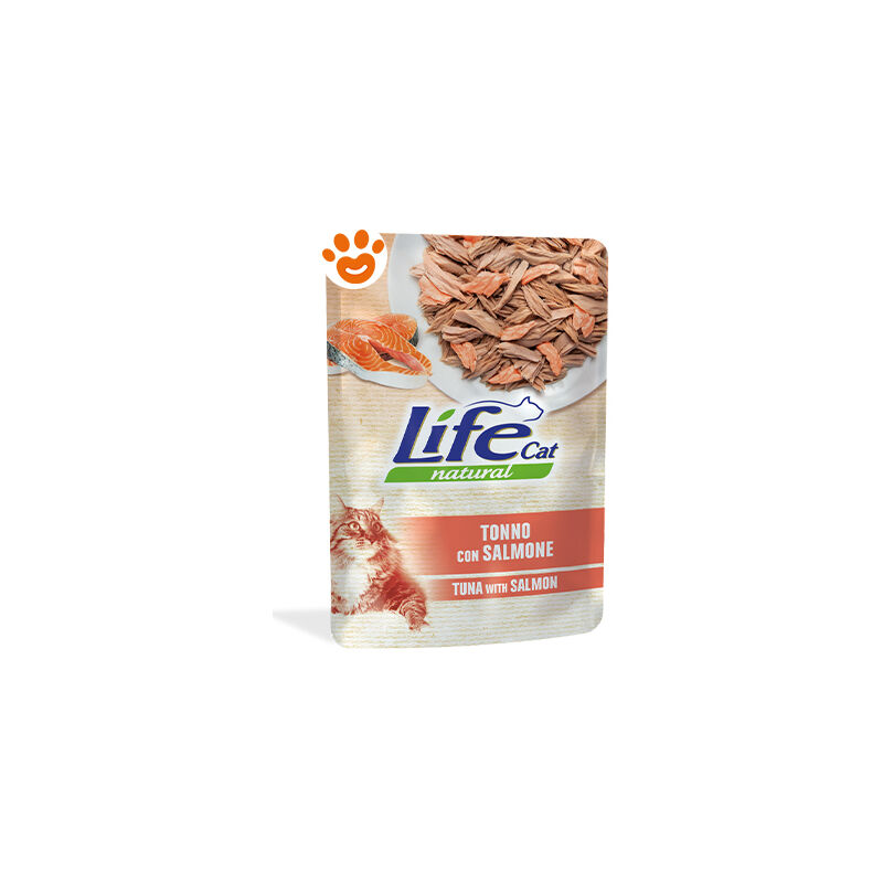 foto del prodotto life cat natural tonno con salmone cat natural tonno con salmone bustina da 70 gr