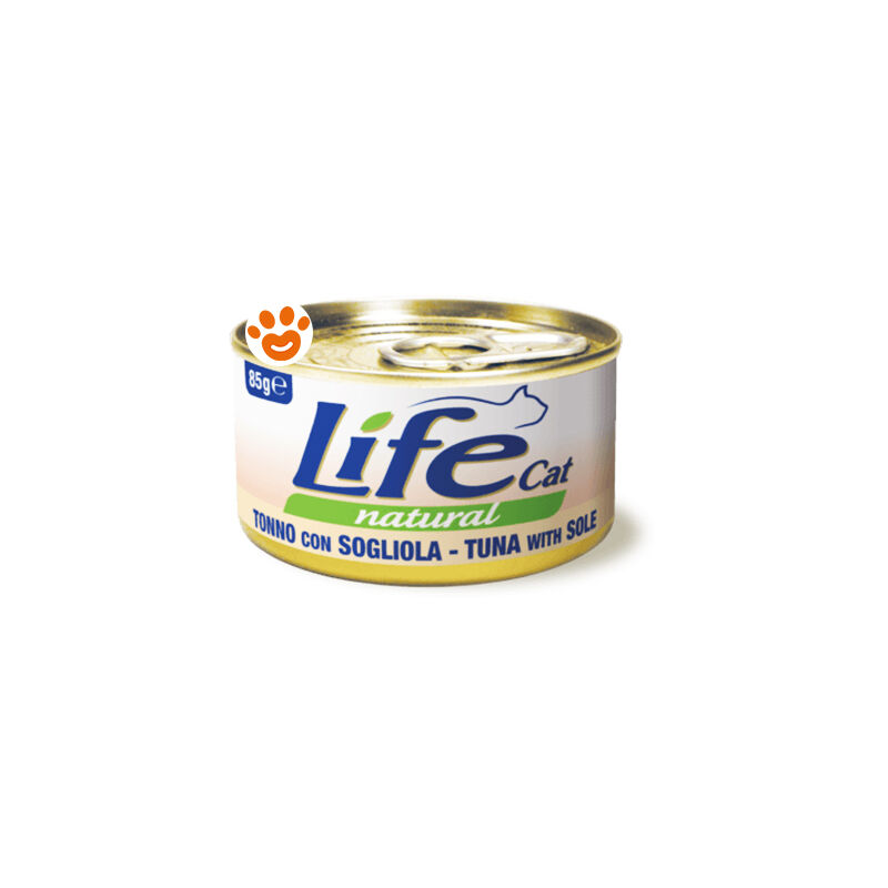 foto del prodotto life cat natural tonno con sogliola cat natural tonno con sogliola lattina da 85 gr
