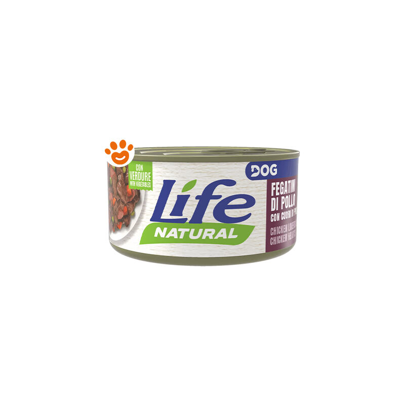 foto del prodotto life dog natural fegatini di pollo dog natural fegatini di pollo lattina da 90 gr