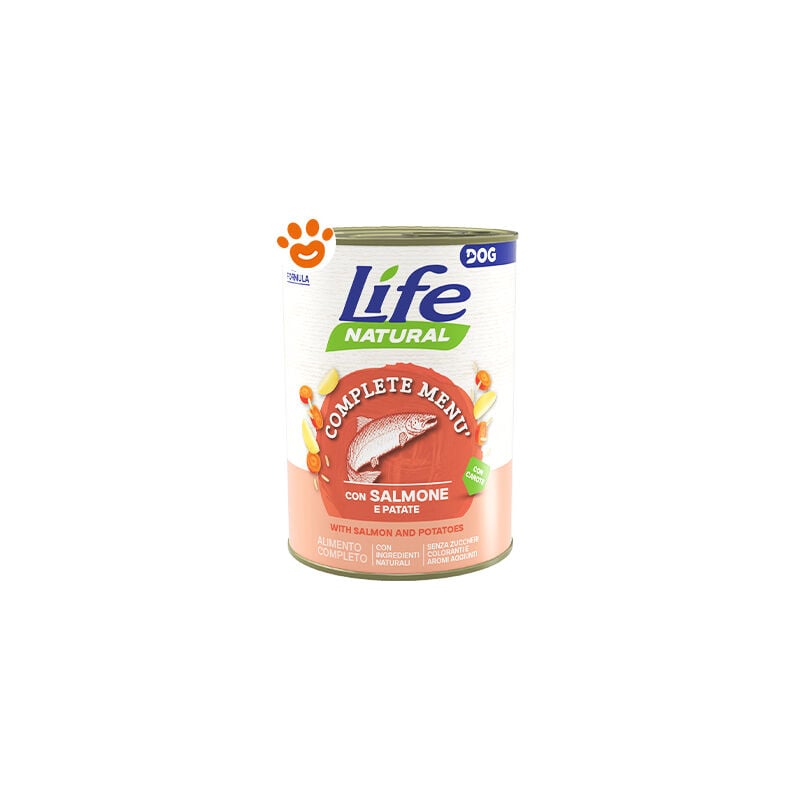 foto del prodotto life dog nutrition plus salmone e patate dog nutrition plus salmone e patate lattina da 400 gr