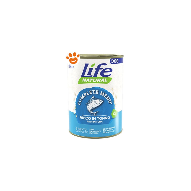 foto del prodotto life dog nutrition plus tonno con riso dog nutrition plus tonno con riso lattina da 400 gr