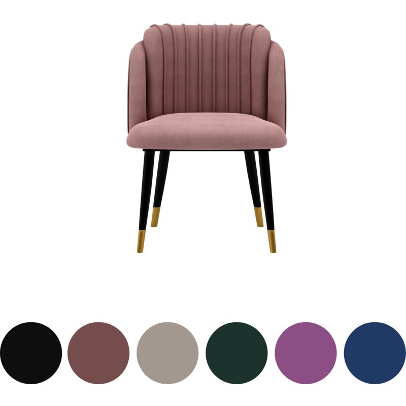 foto del prodotto life interiors sedia da pranzo singola milano velvet gambe in metallo con terminali dorati sedia da pranzo sedia imbottita sedia da pranzo