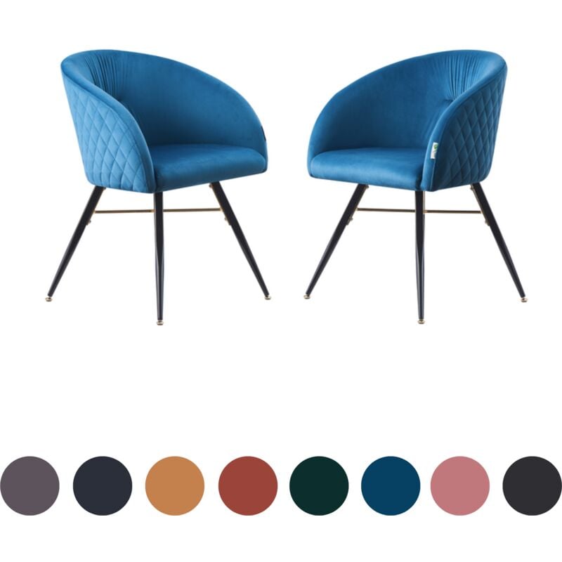 foto del prodotto life interiors set di 2 sedie da pranzo vittorio lux in velluto con gambe in metallo sedia da pranzo sedia imbottita sedia da pranzo moderna