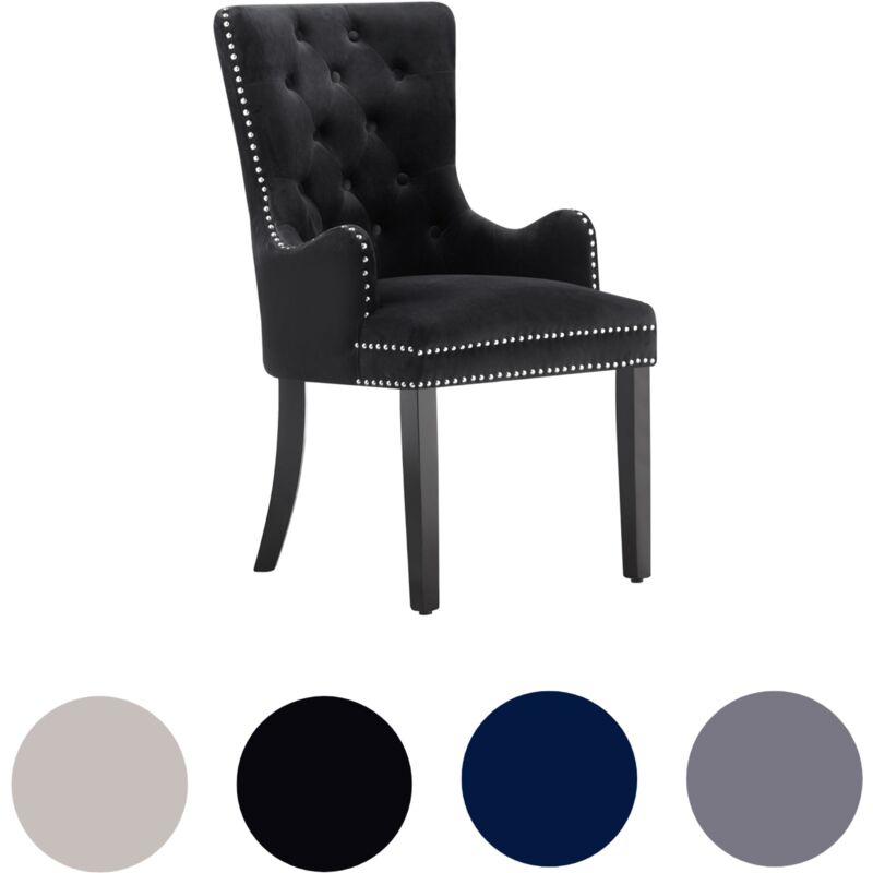 foto del prodotto life interiors singola sedia da pranzo windsor lux velvet imbottite con braccioli per sala da pranzo cucina nero