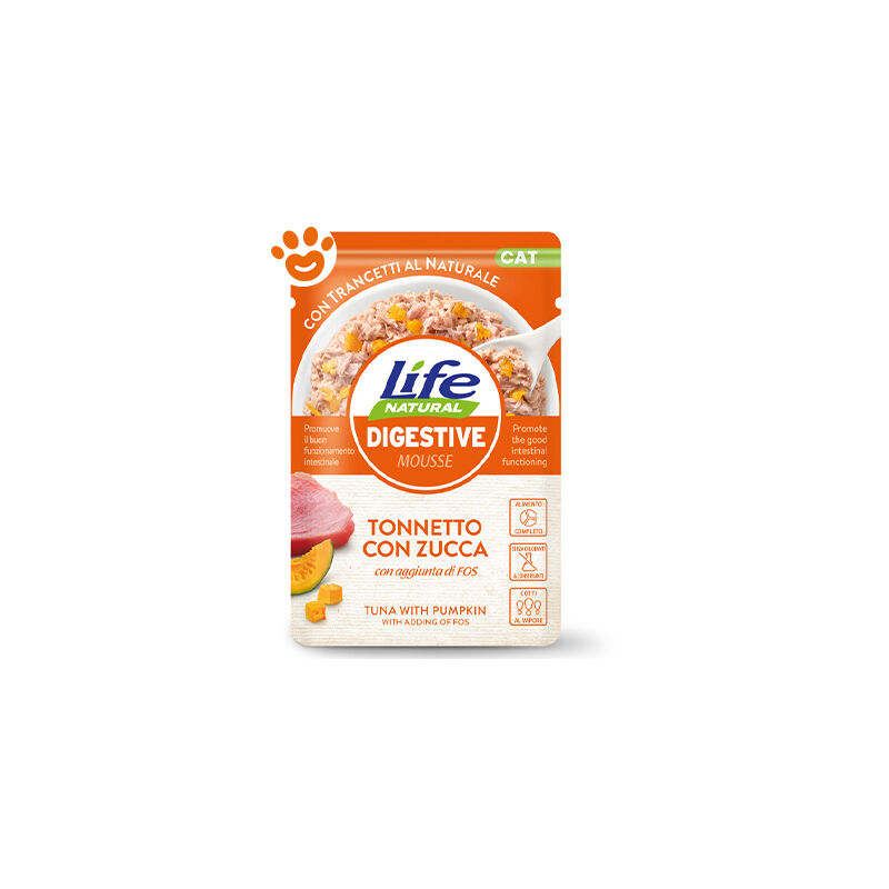 foto del prodotto life natural cat digestive tonnetto con zucca life natural cat digestive tonnetto con zucca bustina da 70 gr