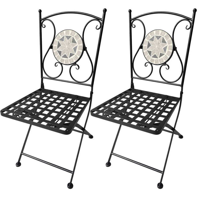 foto del prodotto lifeingarden coppia sedie decoro mosaico aurora cm 38 x h.90