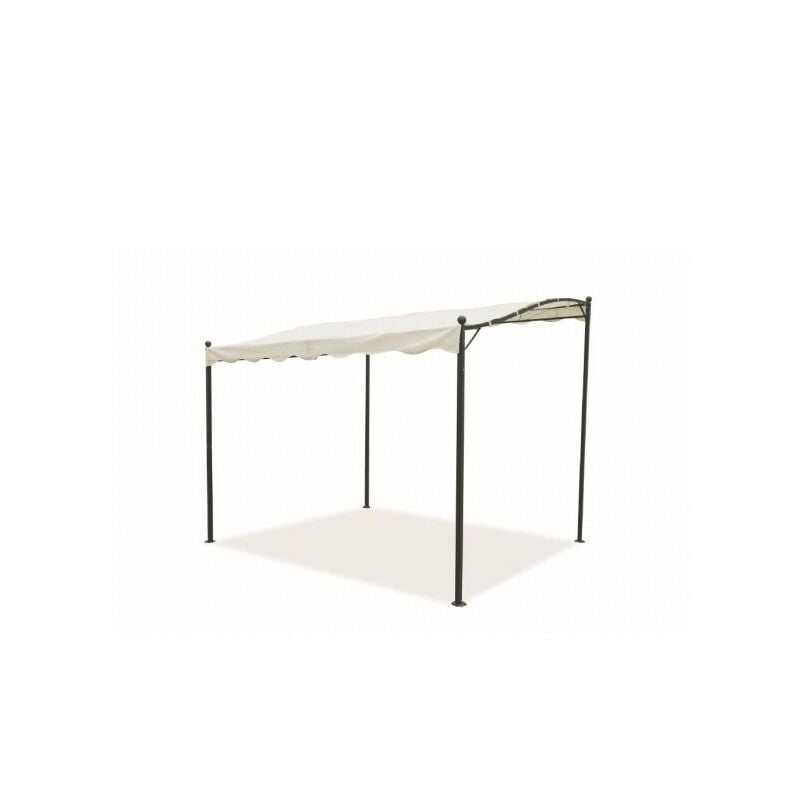 foto del prodotto lifeingarden - gazebo gazebi veranda da appoggio in metallo mt. 3x2,5 colore ecru
