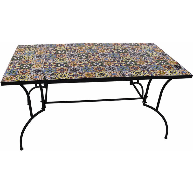 foto del prodotto lifeingarden tavolo decoro mosaico flower i cm 150 x 80 x h.73