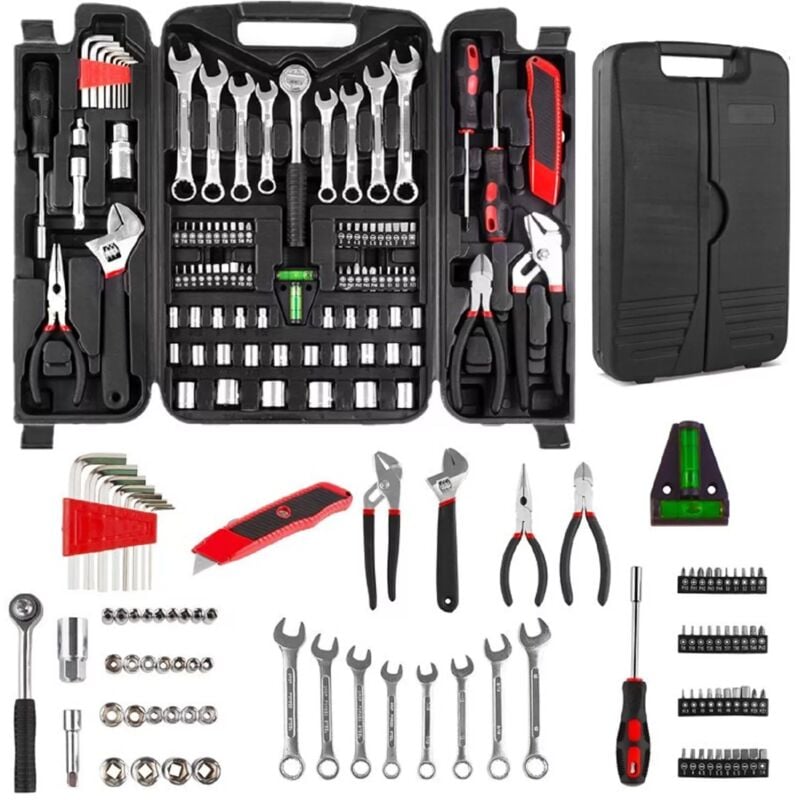 foto del prodotto liferun cassetta degli attrezzi da 95 pezzi, valigetta portautensili portatile con kit di cacciaviti, set di bussole, kit di attrezzi per