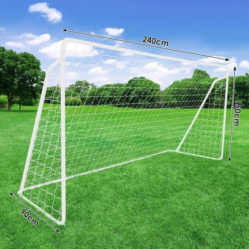 foto del prodotto liferun porta da calcio per bambini 240 x 150 cm con 2 reti rimovibili, robusto telaio in acciaio zincato