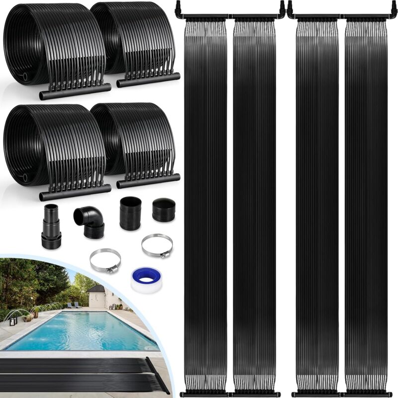 foto del prodotto liferun riscaldatore solare per piscina 150x300 cm, collettore solare, riscaldatore solare per piscina da 4,2 fino a 24000 l di acqua, tappetini