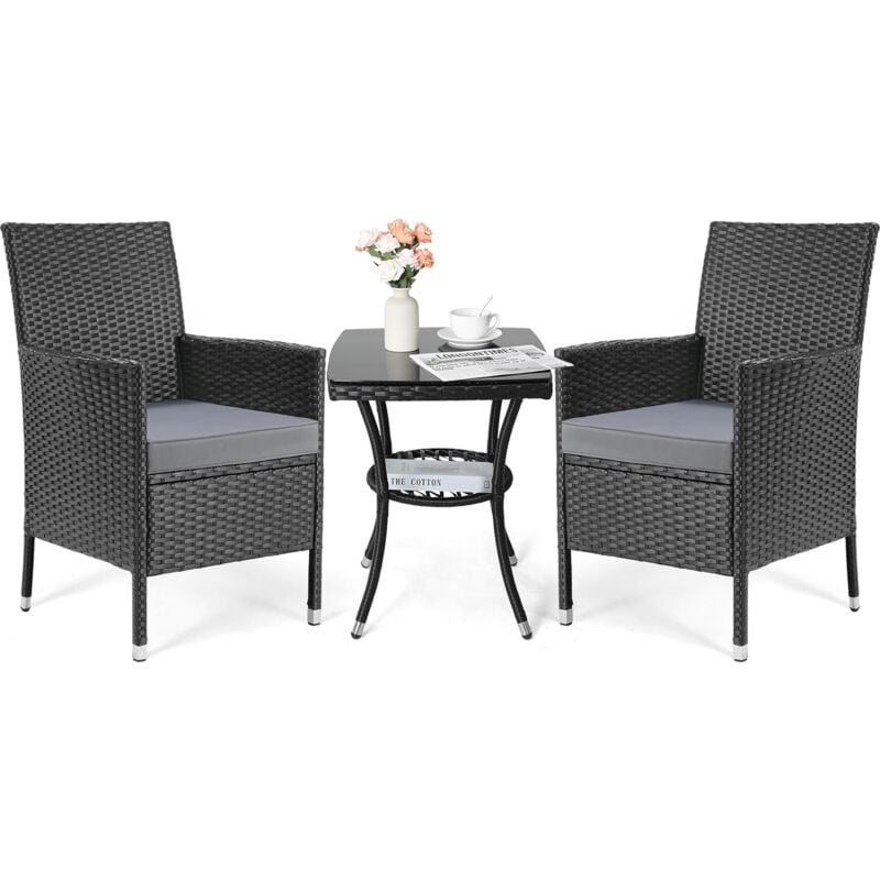 foto del prodotto liferun set mobili da giardino in rattan 3 pezzi,poltrone giardino,salottino da esterno,rattan giardino set,poltrone in polyrattan,set mobili da