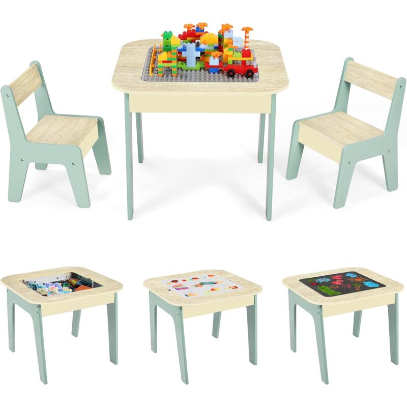 foto del prodotto liferun tavolo per bambini con 2 sedie, tavolo per attivit , tavolo da disegno per bambini, gruppo di sedute, set tavolo e sedie, tavolo con