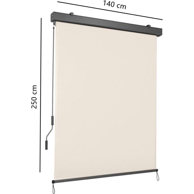 foto del prodotto liferun tenda a rullo verticale per balcone, tenda a rullo esterna, tenda a rullo oscurante, parasole, protezione dal vento, 280 g m 140x250 cm,