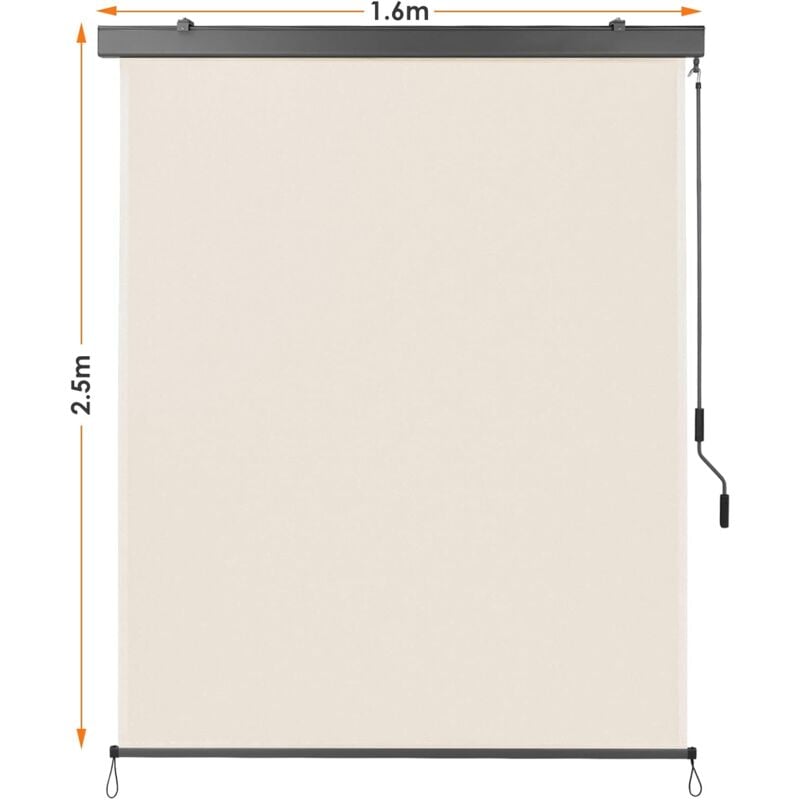 foto del prodotto liferun tenda a rullo verticale per balcone, tenda a rullo esterna, tenda a rullo oscurante, parasole, protezione dal vento, 280 g m 160x250 cm,