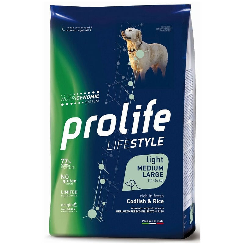 foto del prodotto lifestyle light per cani adult medium large con merluzzo prolife