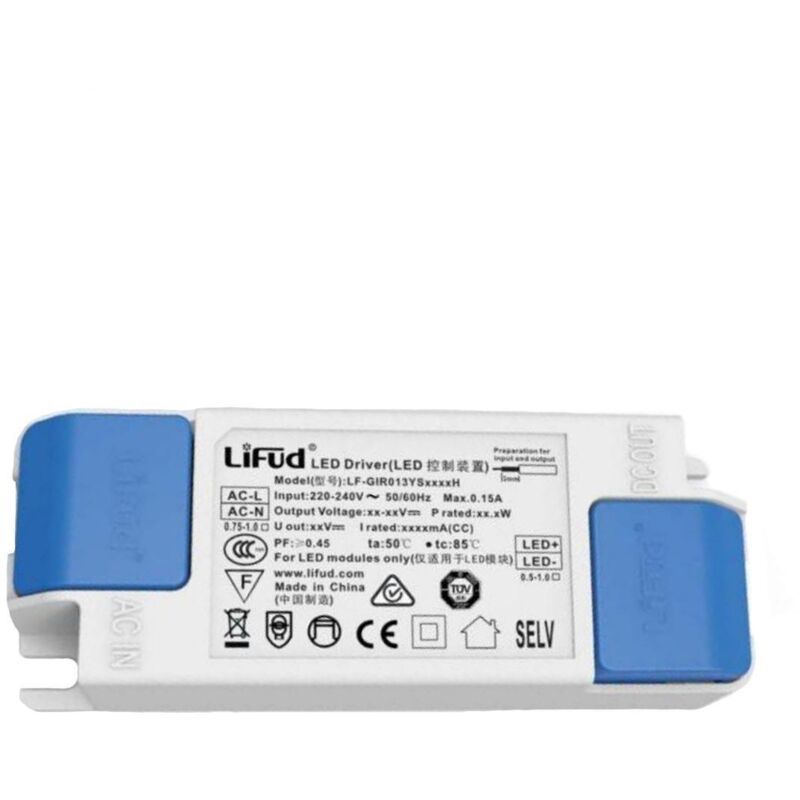 foto del prodotto lifud driver no flicker 220 240v output 25 42v 300ma 12.6w lf gir013ys0300h 12.6 w