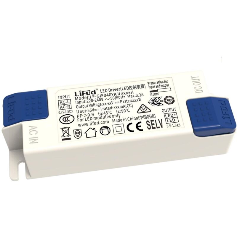 foto del prodotto lifud driver no flicker 220 240v output 33 40v 1000ma 40w lf gif040yaii1000h 40 w