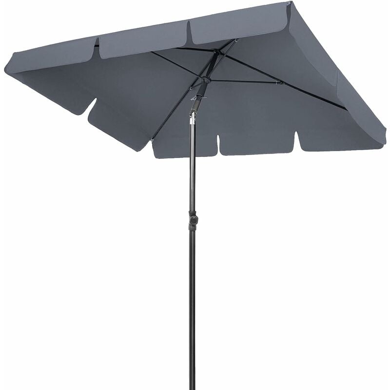 foto del prodotto lifurun ombrellone da giardino 200 x 125cm, ombrellone rettangolare pieghevole impermeabile con inclinazione, uv upf 50 , per giardino, balcone,