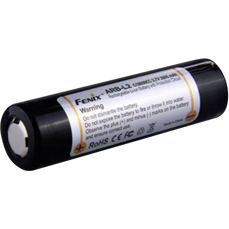 foto del prodotto light arb l2 batteria ricaricabile speciale 18650 flat top li ion 3.6 v 2600 mah fenix