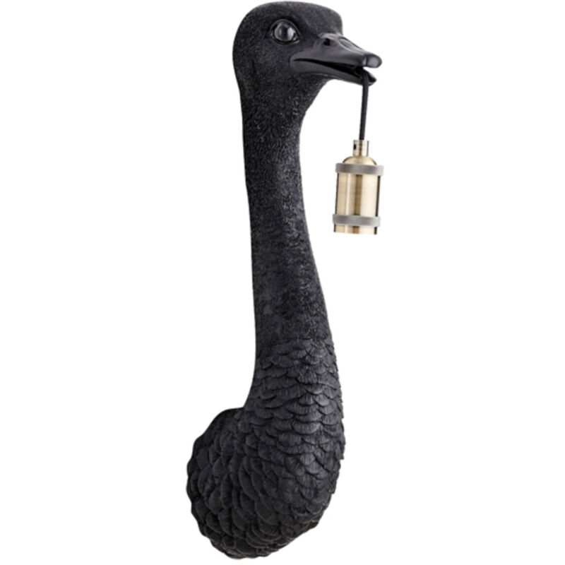 foto del prodotto light living lampada da parete ostrich nero plastica 