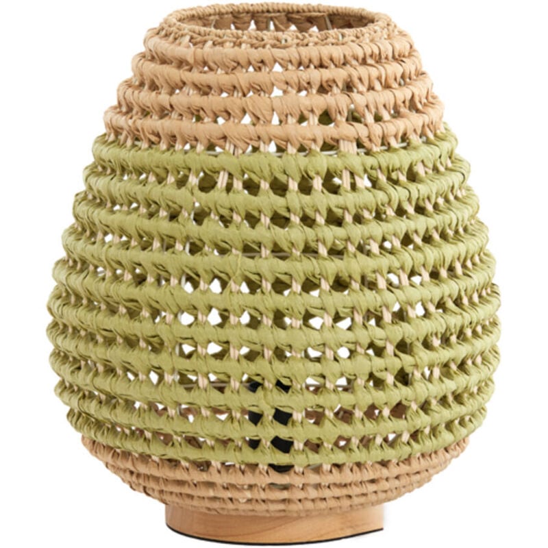 foto del prodotto light living lampada da tavolo kalipa verde rattan 