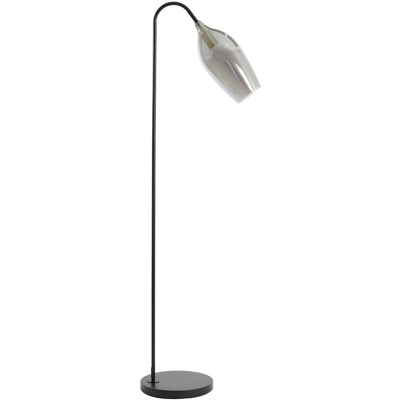foto del prodotto light living lampada da terra lukaro nero vetro metallo