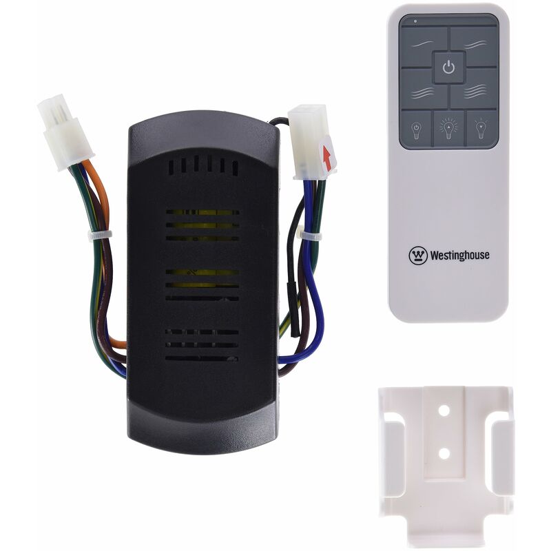 foto del prodotto lighting 77880, telecomando a radiofrequenza per il ventilatore da soffitto e la luce con display retroilluminato, finitura bianca - westinghouse