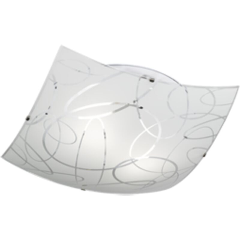 foto del prodotto lighting plafoniera spirelli quadrata vetro decoro cerchi 40x40cm 604400201 trio