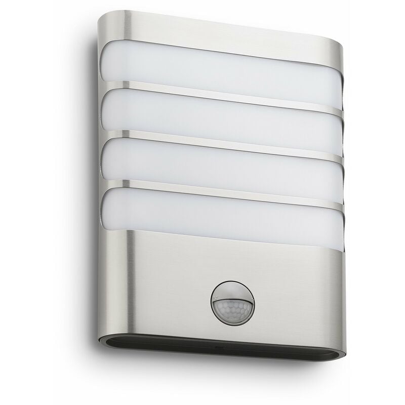 foto del prodotto lighting raccoon lampada da parete con sensore di movimento, acciaio inox philips