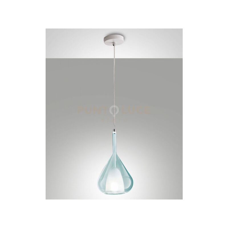 foto del prodotto lila sospensione 1 luce azzurra attacco e27 d.20cm