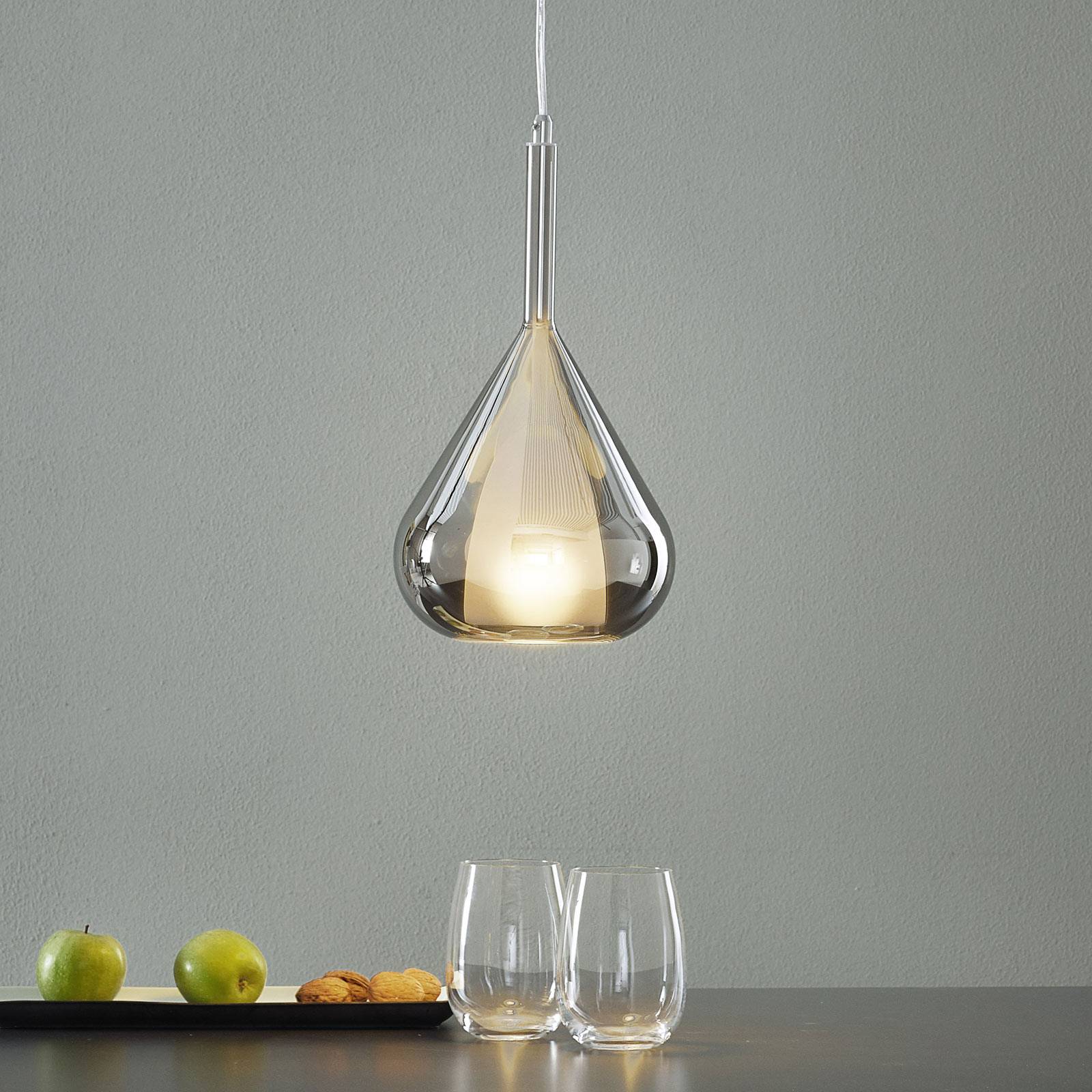 foto del prodotto lila sospensione 1 luce fume attacco e27 d.20cm