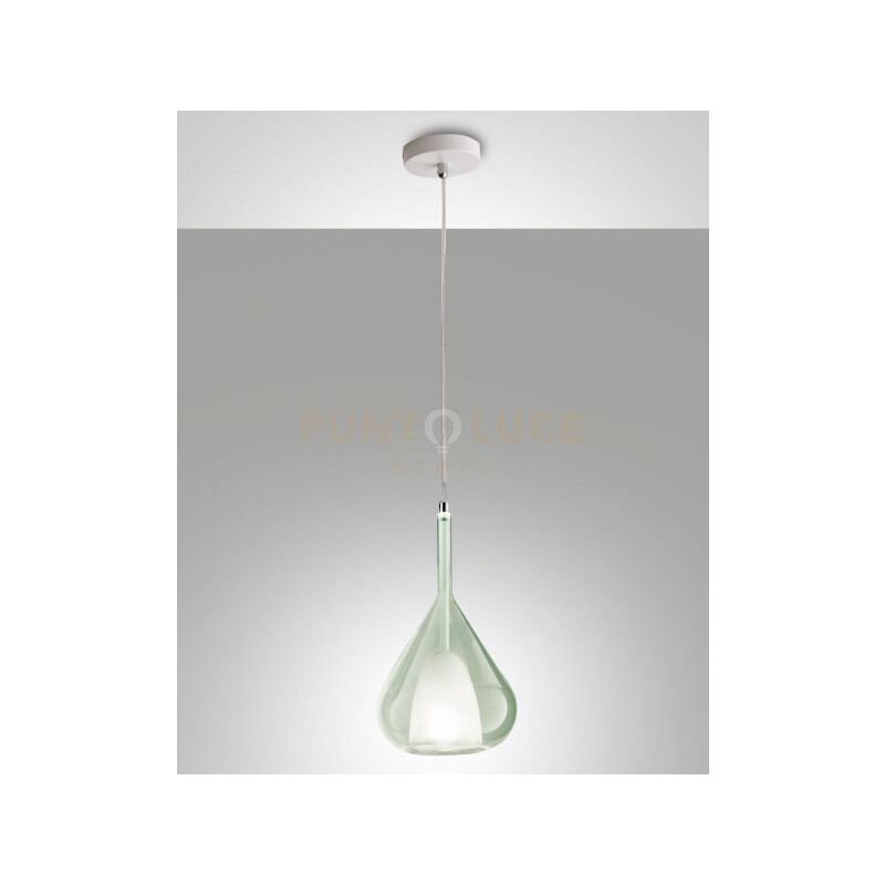 foto del prodotto lila sospensione 1 luce verde trasparente attacco e27 d.20cm