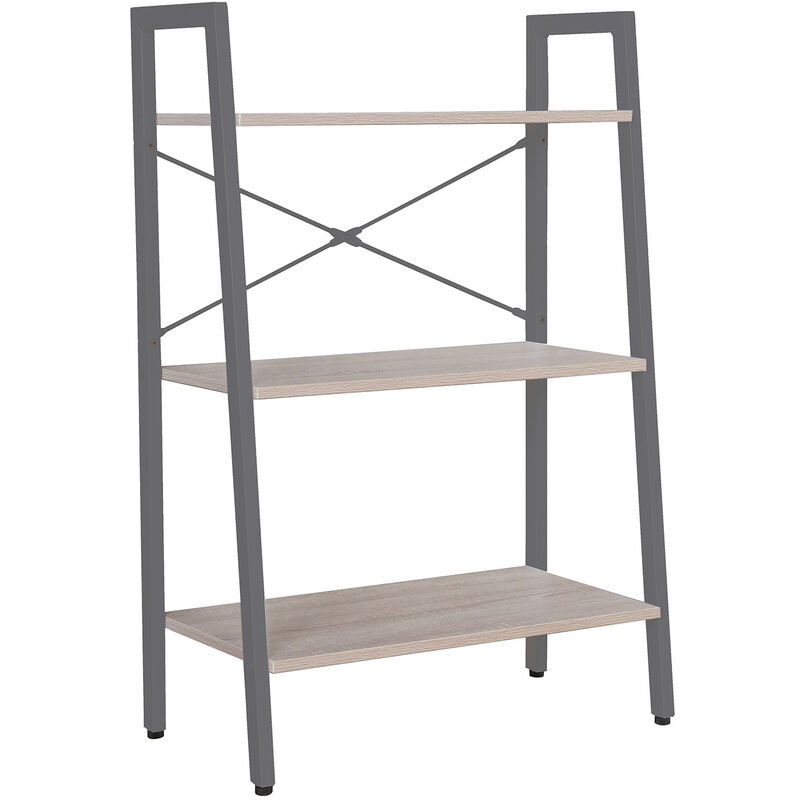 foto del prodotto lilas libreria in legno e metallo a 3 ripiani antracite