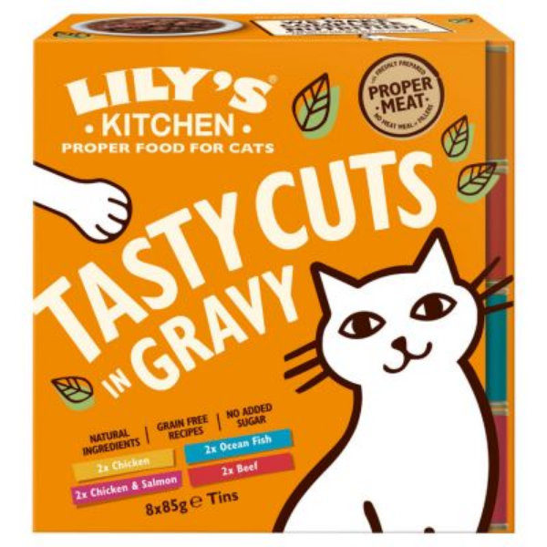 foto del prodotto lily s kitchen cat multipack tasty gravy multipack 8x85 gr 1 ordine scegli lo sconto bzr5 bzr20 200 punti fedelt 